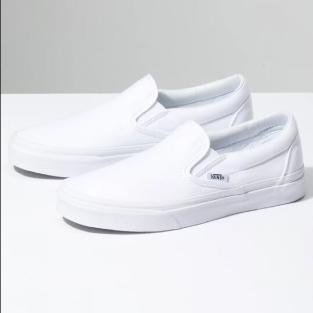 White Slip on vans